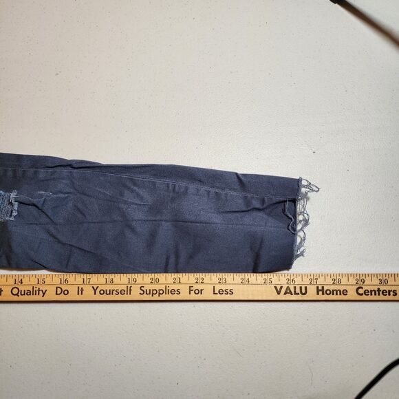 Express Women Skinny Ankle Leggings Mid Rise Sz 2 Blue-Gray Distressed Raw - Picture 11 of 12